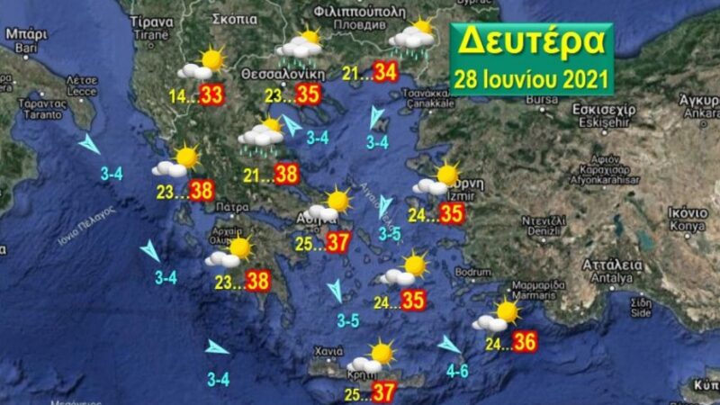 Ο καιρός της εβδομάδας από τον Μιχάλη Σιούτα-Καύσωνας ξανά από Τετάρτη