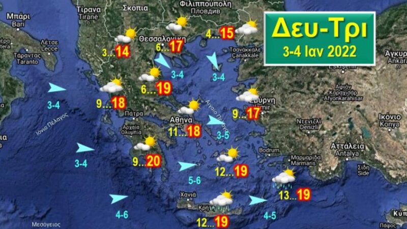 Ανοιξιάτικη και ηλιόλουστη αρχίζει η πρώτη εβδομάδα του νέου χρόνου