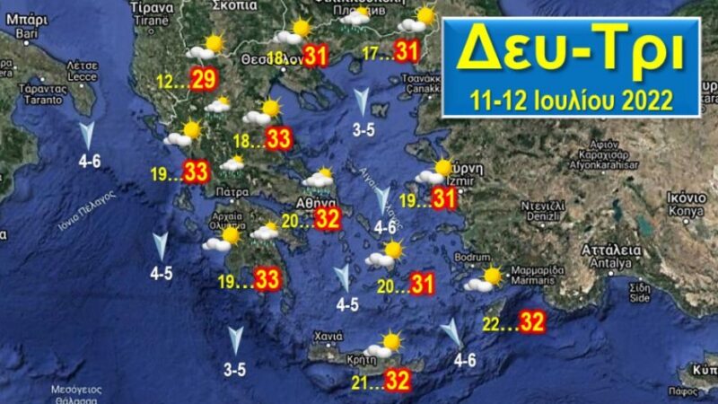 Καλοκαιρία όλη την εβδομάδα με κανονικές θερμοκρασίες