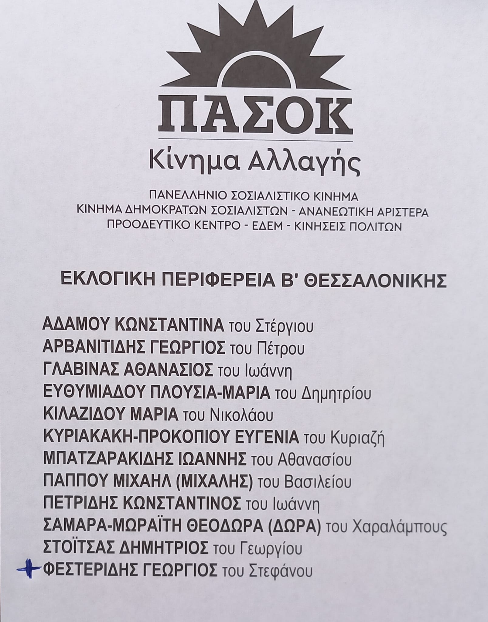 “Σταυρό” στον Γιώργο Φεστερίδη