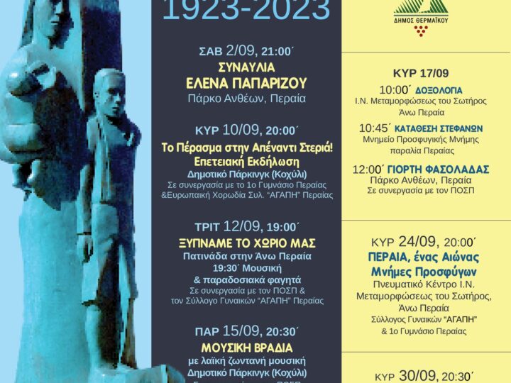 Το εορταστικό πρόγραμμα για τα 100 χρόνια της Περαίας