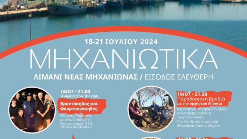Ερχονται τα “Μηχανιώτικα” από 18 εώς 21 Ιουλίου-Το πρόγραμμα