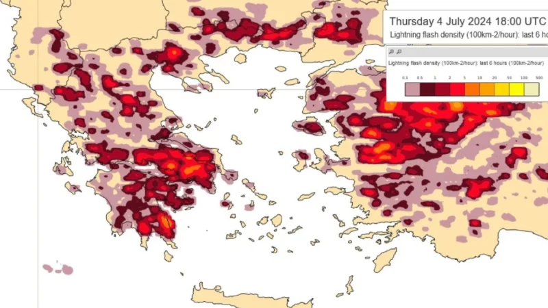 ΧΑΡΤΗΣ ΚΕΡΑΥΝΩΝ: Στις επικίνδυνες περιοχές ο Δήμος Θερμαϊκού