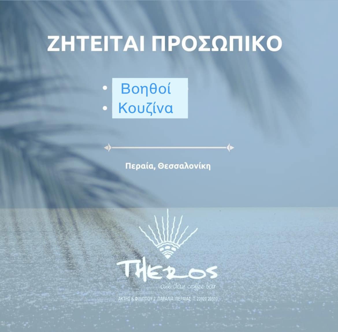 Πρόταση εργασίας από το “Theros”