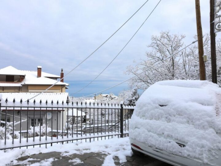 “Ασπρισε” ο Χορτιάτης-Σε κλοιό χιονιά σχεδόν όλη η Βόρεια Ελλάδα (ΒΙΝΤΕΟ)