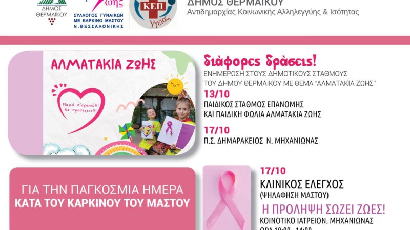 ΣΗΜΕΡΑ το “Αλμα Ζωής” στη Μηχανιώνα: Δωρεάν ψηλάφηση μαστού (10:00-14:00)