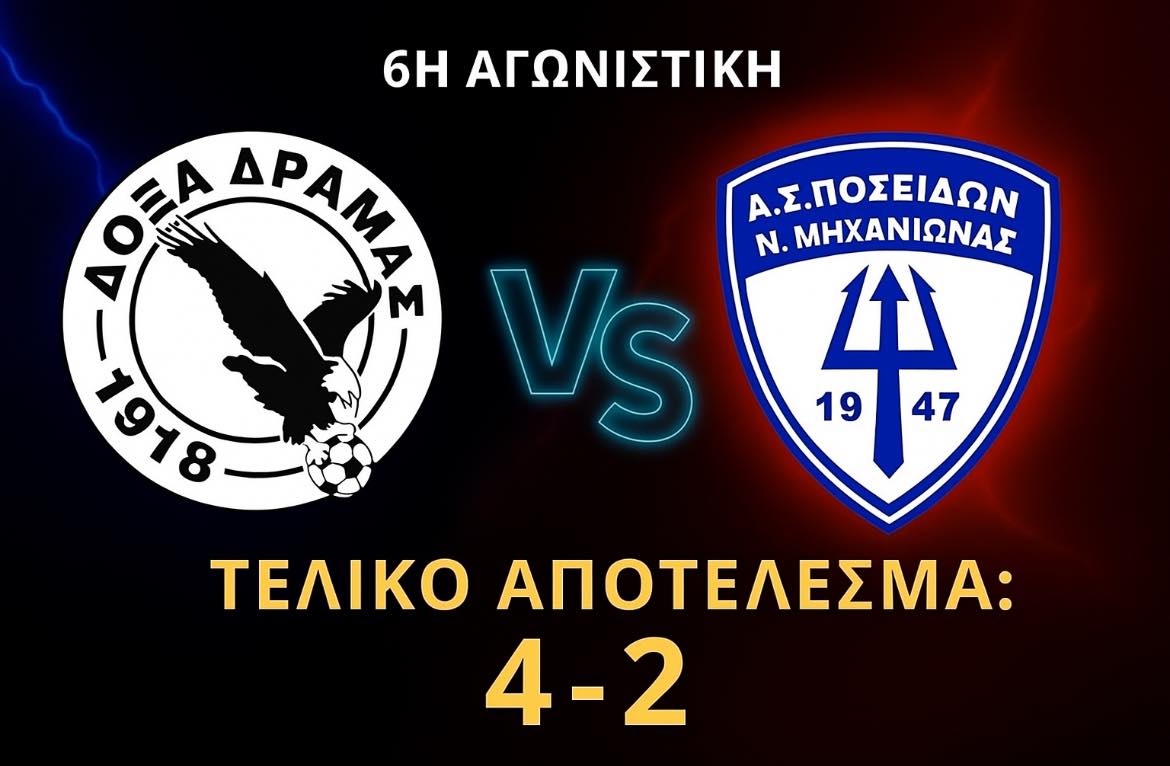 Εγινε της… ανατροπής στη Δράμα, αλλά ο Ποσειδώνας έχασε (4-2)