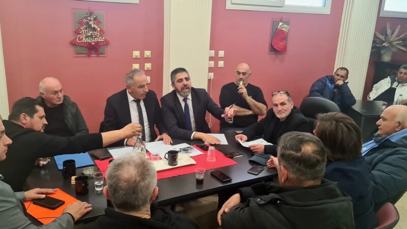 Συνάντηση της Συνομοσπονδίας λαϊκών αγορών με Βαρτζόπουλο, Παπά, Καράογλου, Καλαφάτη