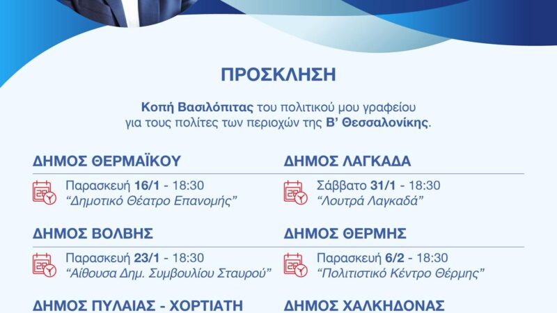 Από την Επανομή ξεκινά την πρώτη επαφή της χρονιάς με τους πολίτες ο Φάνης Παπάς