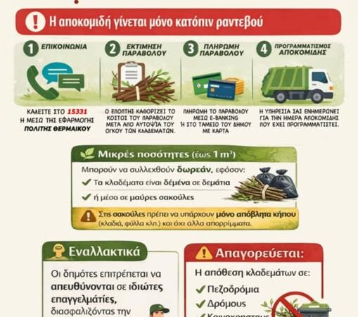 Κλαδέματα κήπων από τον Δήμο Θερμαϊκού: Εν τη παλάμη και ούτω βοήσωμεν