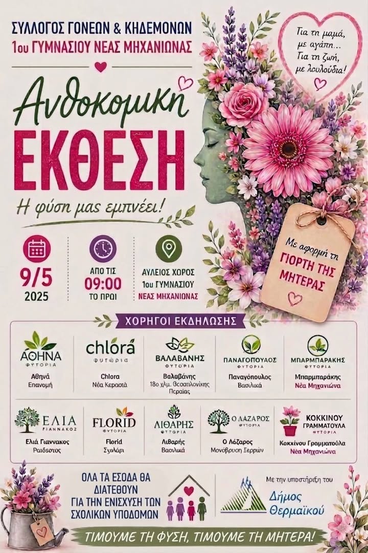 Ανθοκομική Εκθεση στο Γυμνάσιο Μηχανιώνας