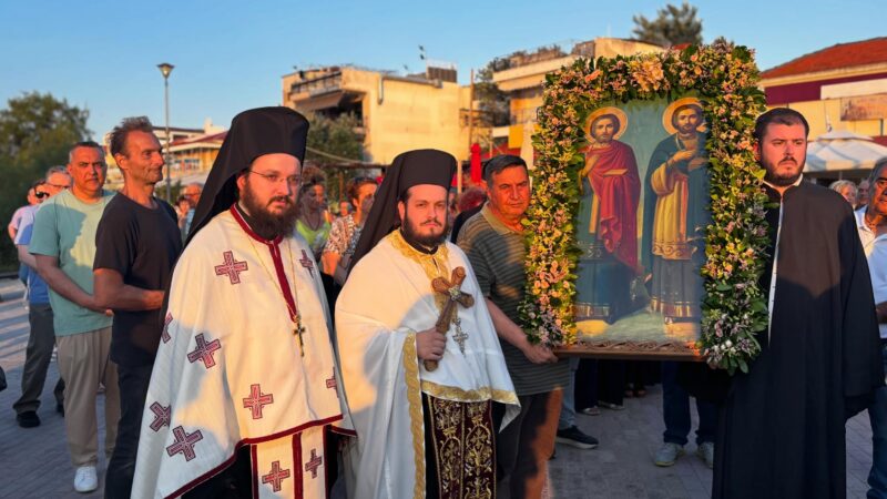 Η Ιερά Λιτανεία της Ιερής Εικόνας των Αγίων Αναργύρων στους Ν. Επιβάτες (ΦΩΤΟΡΕΠΟΡΤΑΖ)