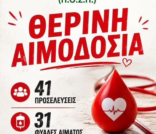 Συγχαρητήρια σε όλους: 41 φιάλες αίματος συγκέντρωσε ο ΠΟΣΠ